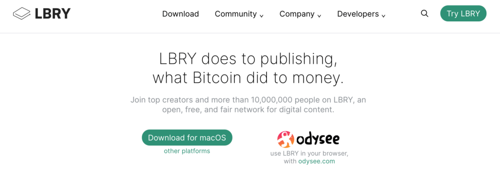 video content sharing and publishing platform lbry
